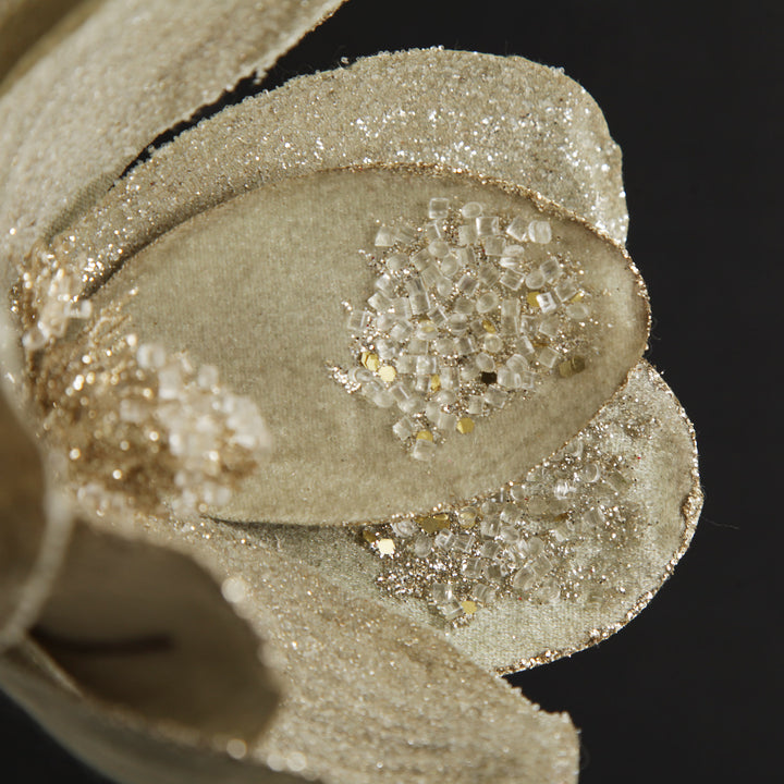Sage Mixed Petal Magnolia Flower Stem with Beads