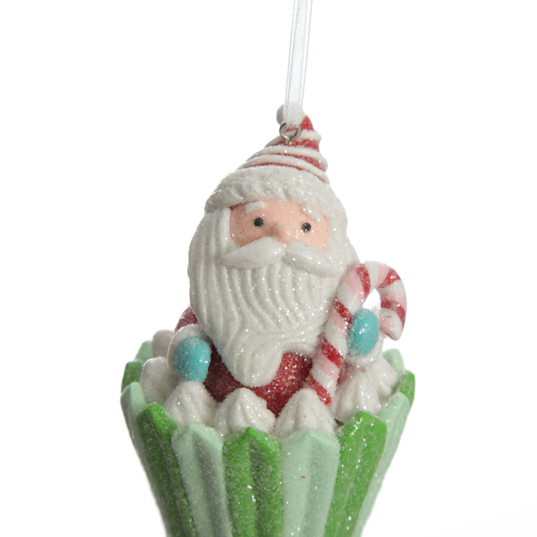 Santa Cupcake Christmas Tree Decoration