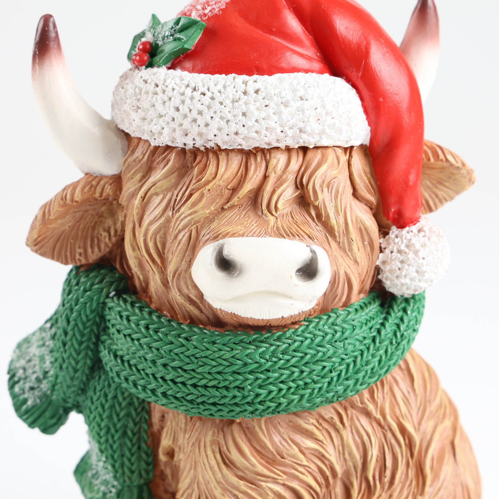 Santa Hat Christmas Highland Cow Ornament - 20cm