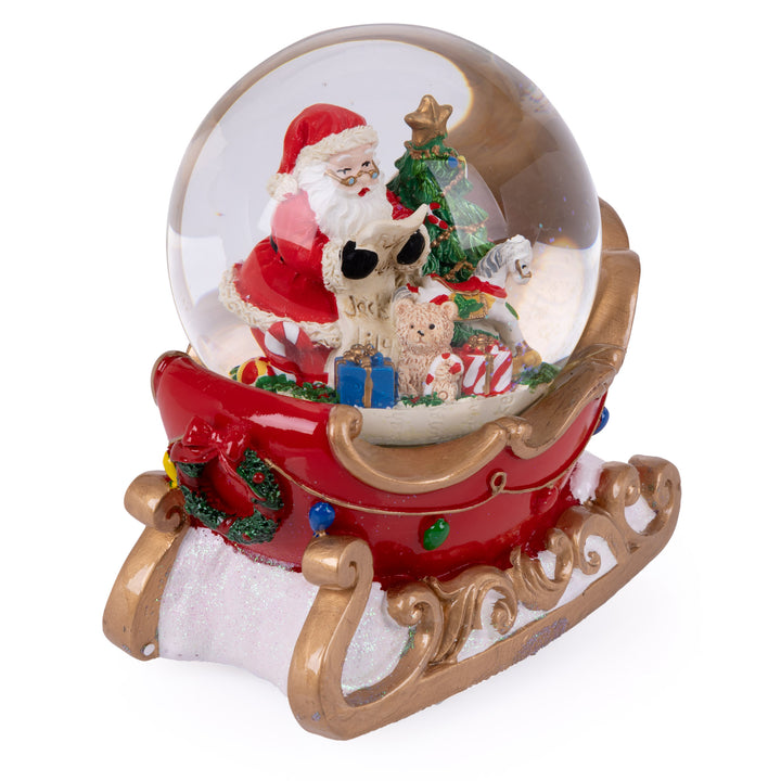 Santa Sleigh Musical Christmas Snowglobe