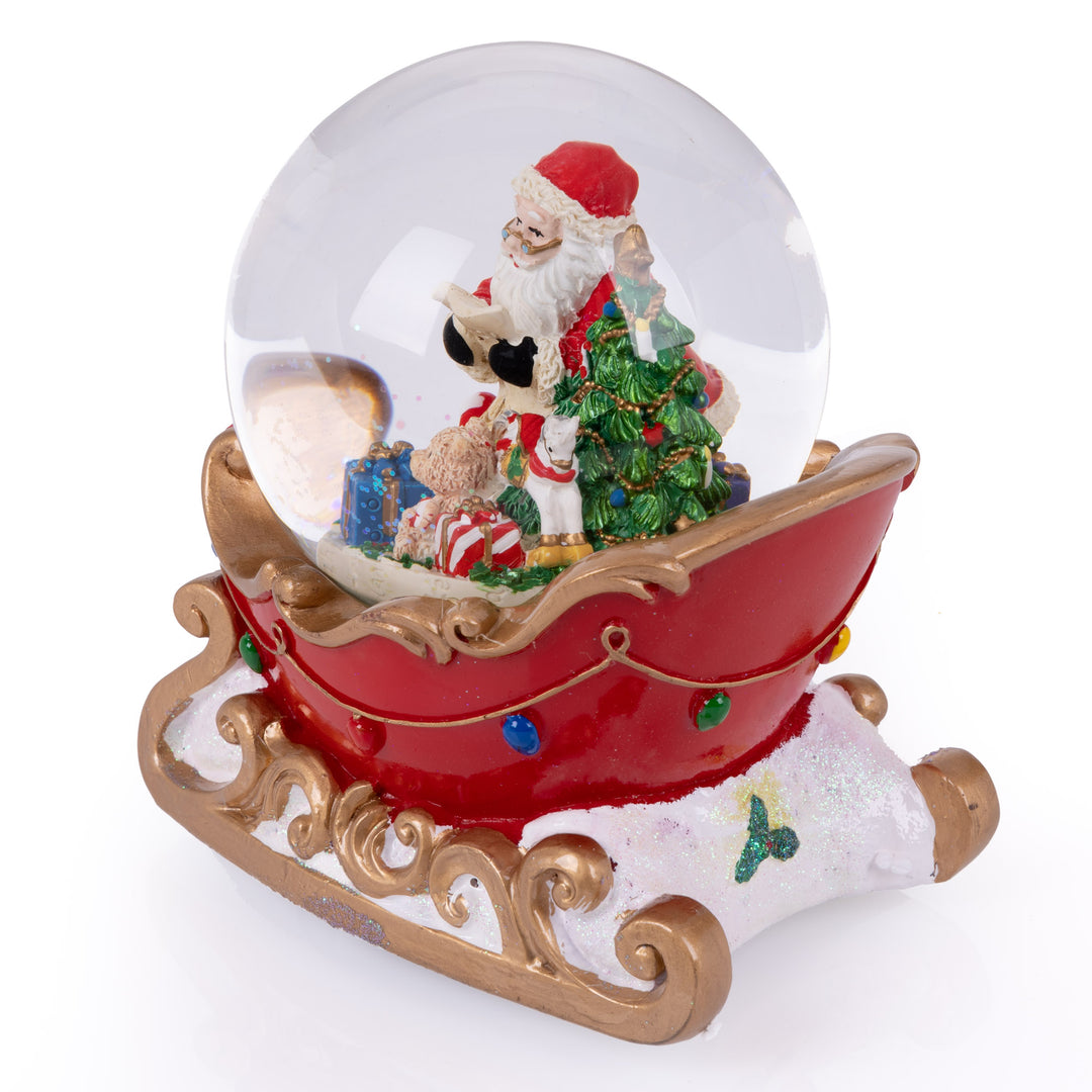 Santa Sleigh Musical Christmas Snowglobe