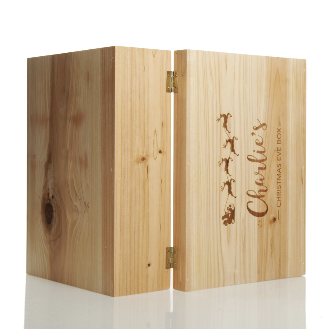 Personalised Santa Sleigh Wooden Christmas Eve Box