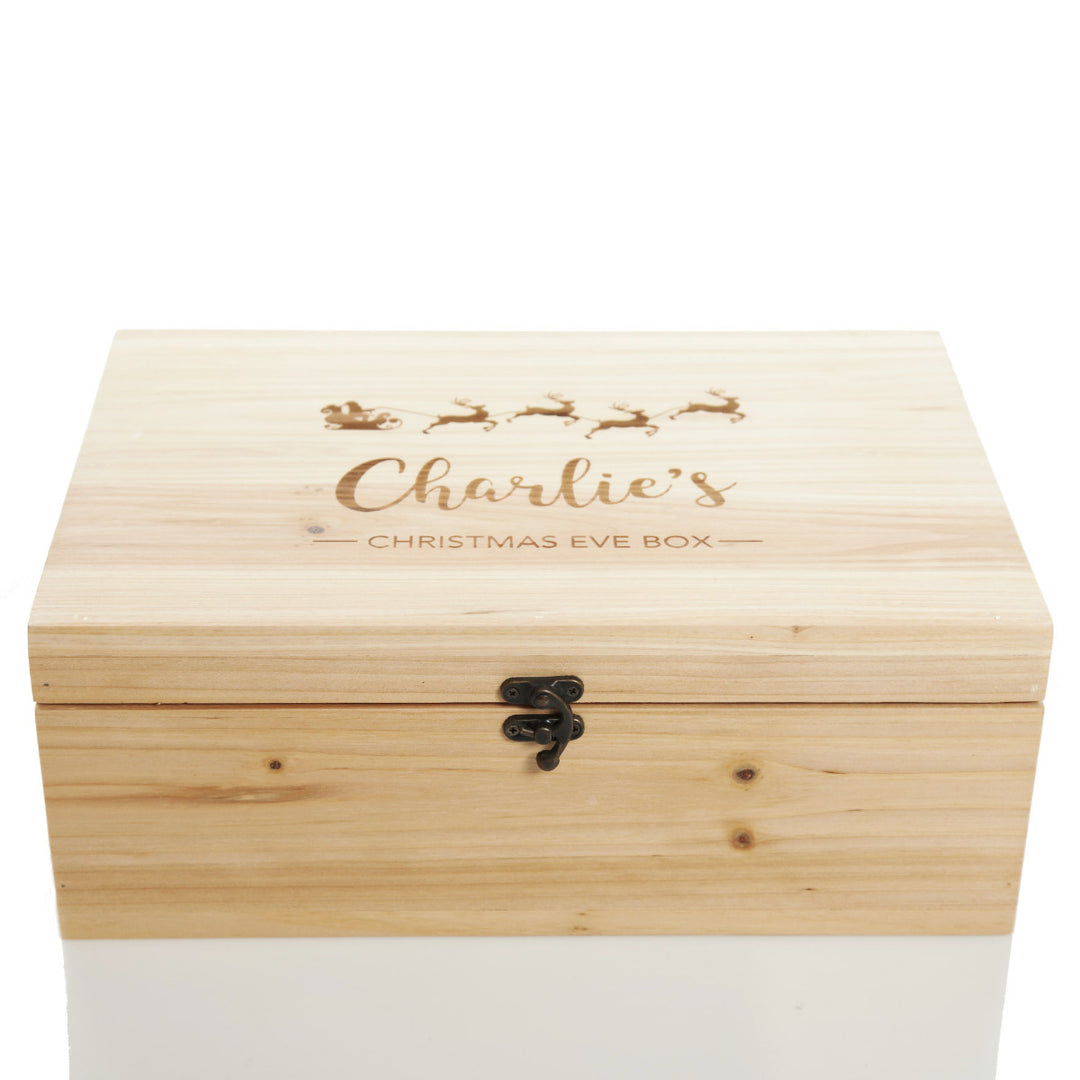 Personalised Santa Sleigh Wooden Christmas Eve Box
