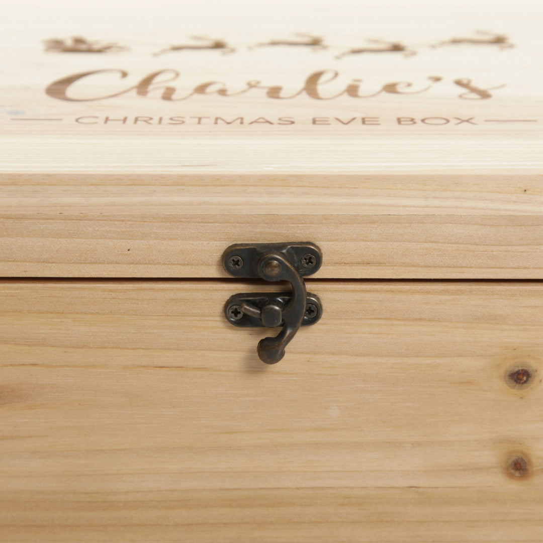 Personalised Santa Sleigh Wooden Christmas Eve Box