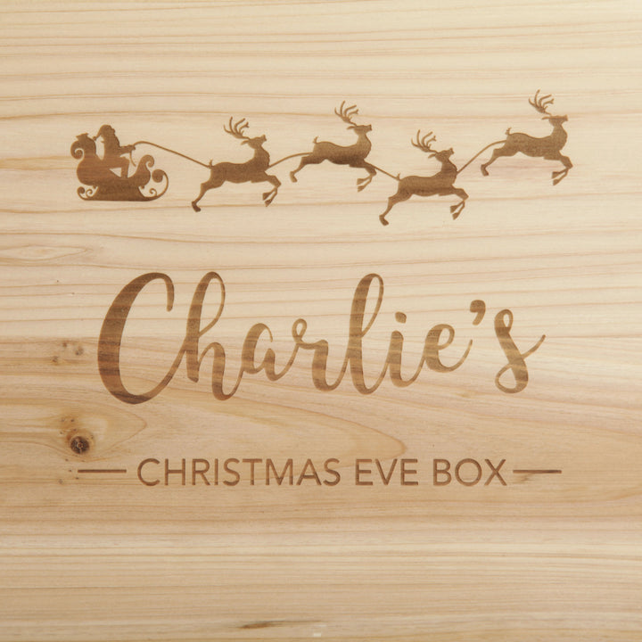 Personalised Santa Sleigh Wooden Christmas Eve Box