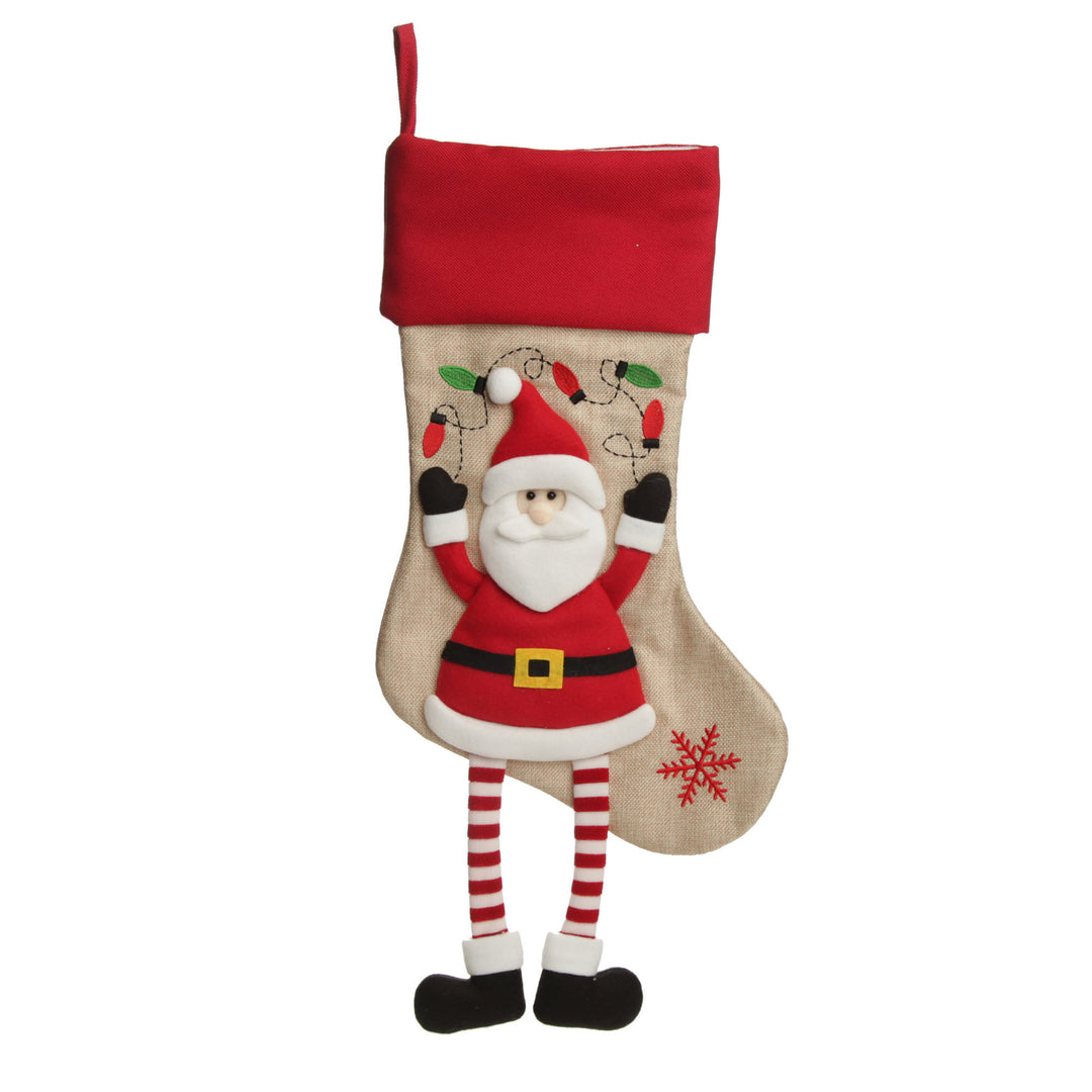 Personalised Santa Christmas Stocking with Dangly Legs