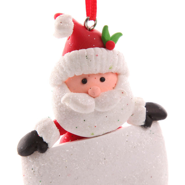 Santa in GLitter Stocking Hanging Ornament