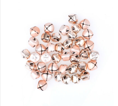 Rose Gold Mini Jingle Bell Decorations - Bag of 15