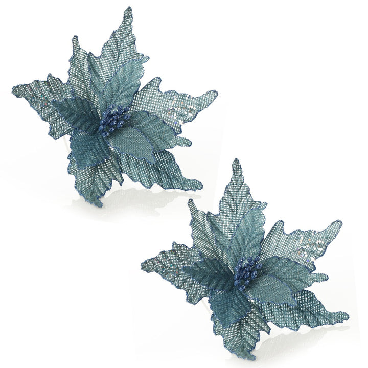 Seafoam Blue Burlap Flower