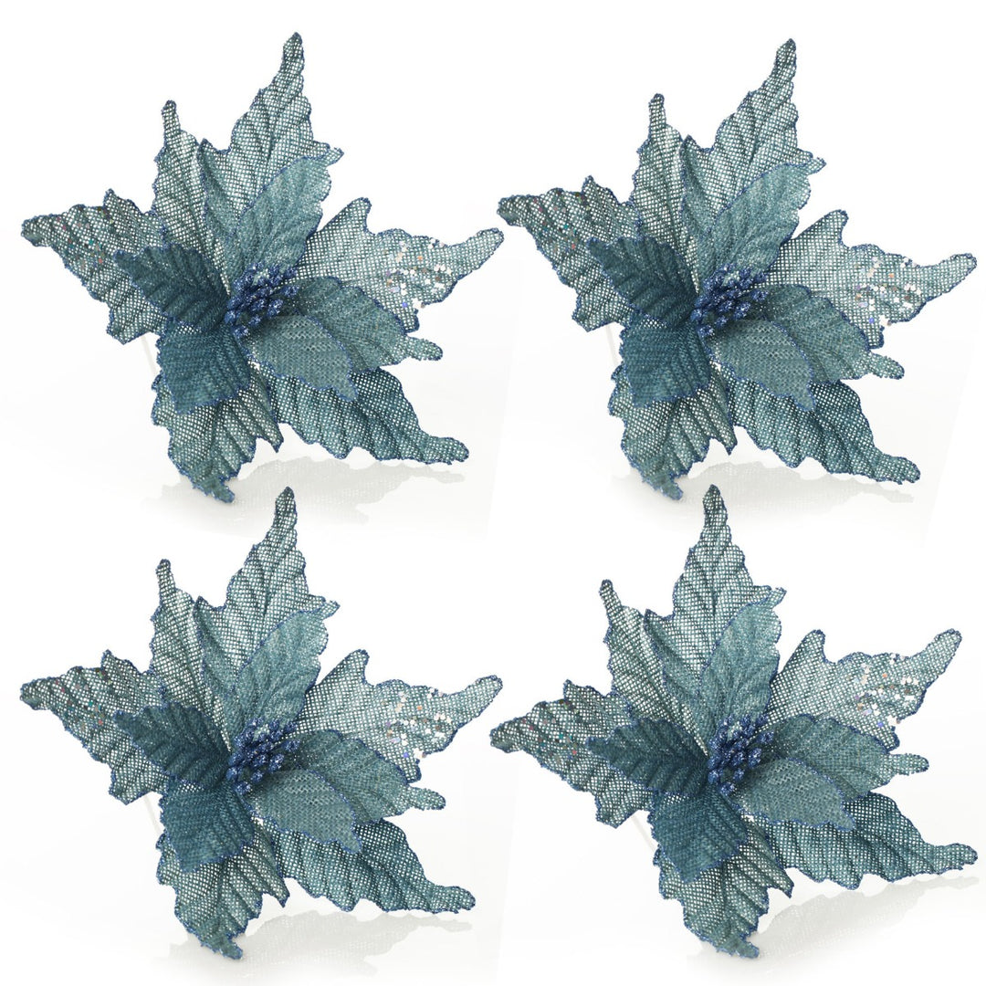 Seafoam Blue Burlap Flower