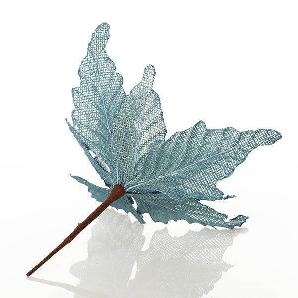 Seafoam Blue Burlap Flower - Back