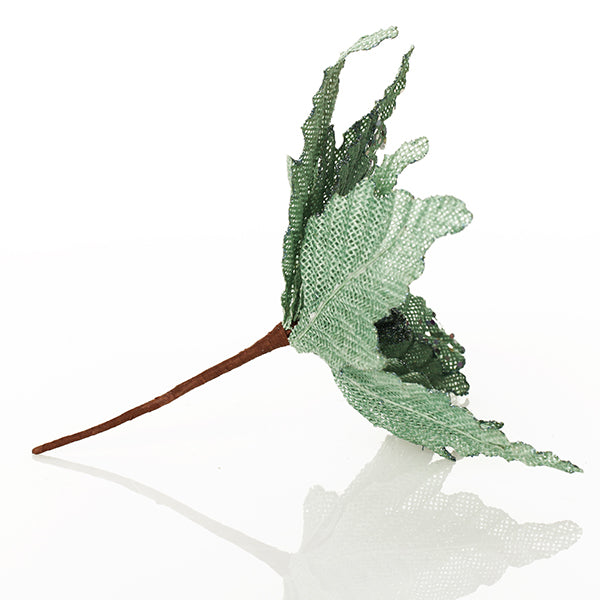 Seafoam Green Burlap Flower - SideSeafoam Green Burlap Flower