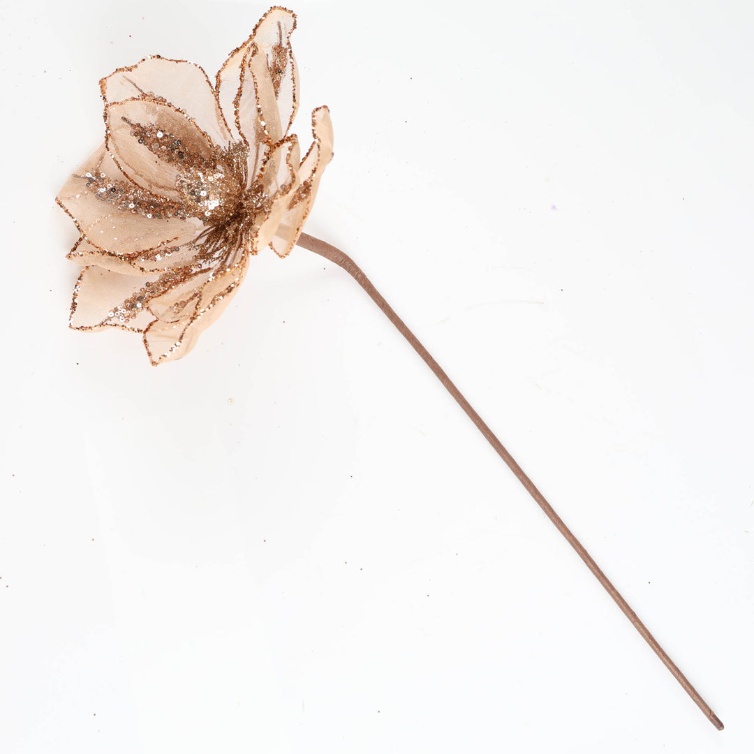 Sheer Magnolia with Rose Gold Sequin Detail