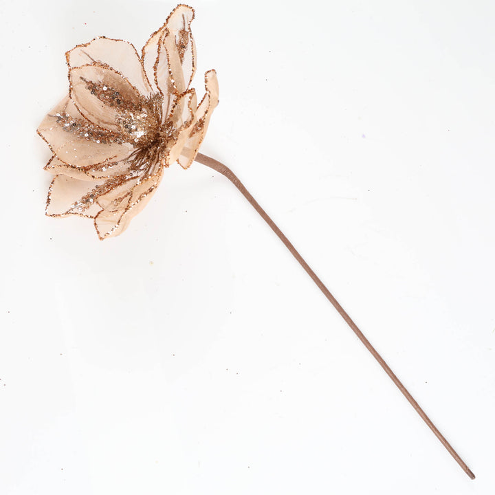 Sheer Magnolia with Rose Gold Sequin Detail