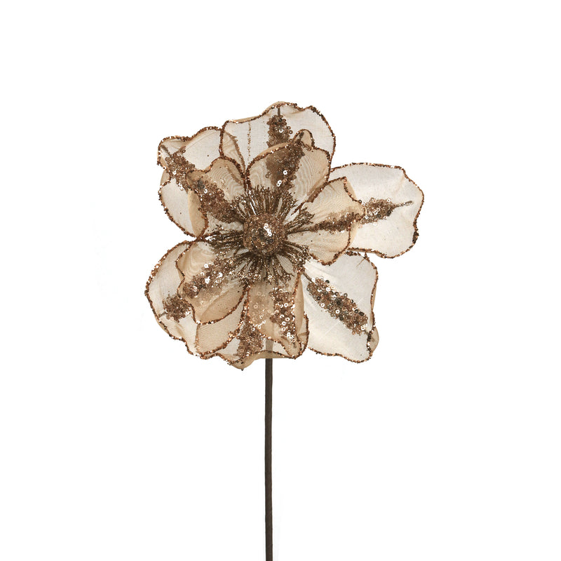 Sheer Magnolia with Rose Gold Sequin Detail