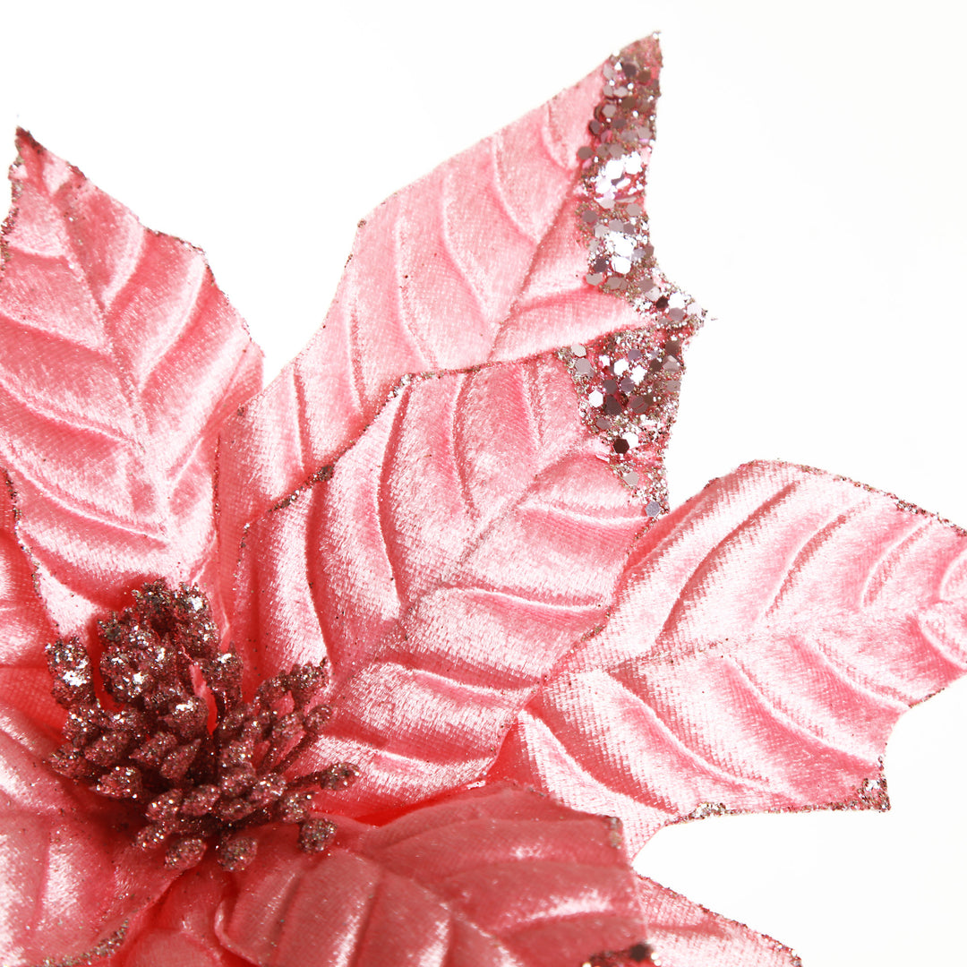 Shiny Blush Poinsettia Flower Stem