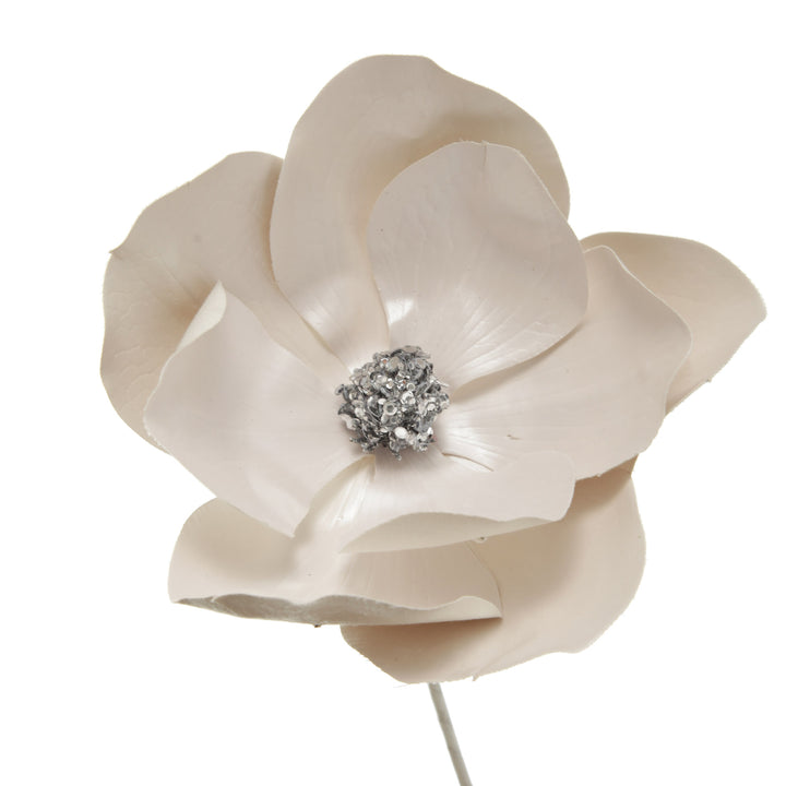 Shiny Ivory Magnolia Flower Stem