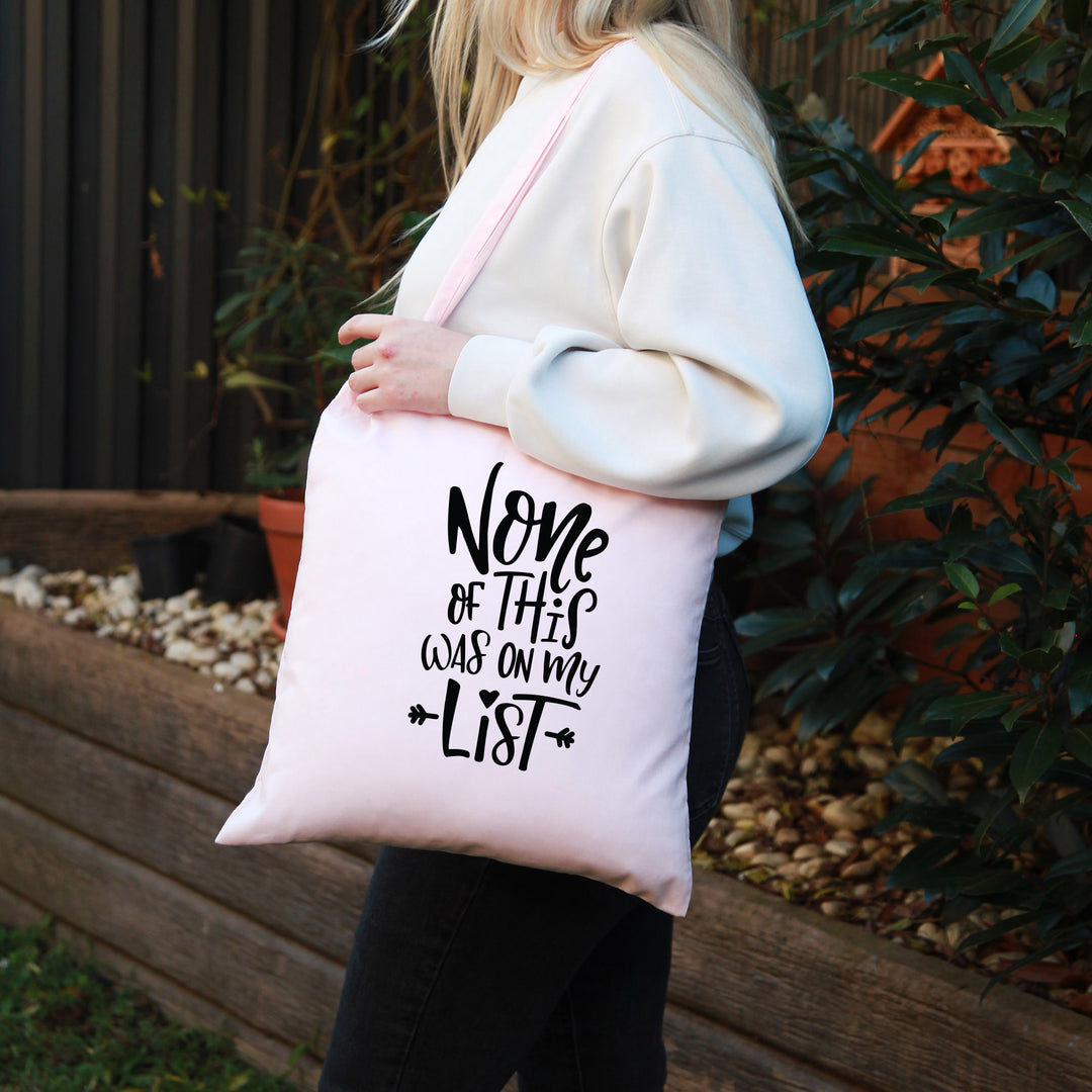 Shopping List Calico Tote Bag 
