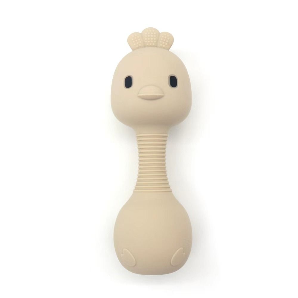 Silicone Chicken Rattle - Beige