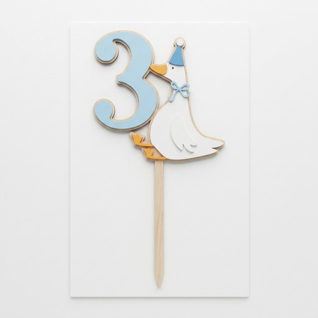 Silly Goose Acrylic Cut Double Layer Cake Topper