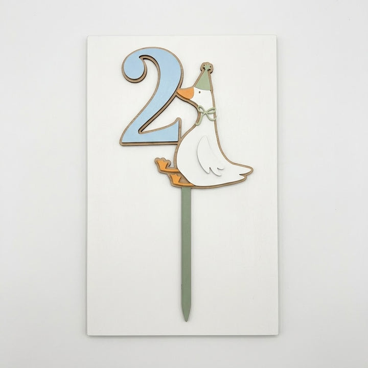 Silly Goose Acrylic Cut Double Layer Cake Topper