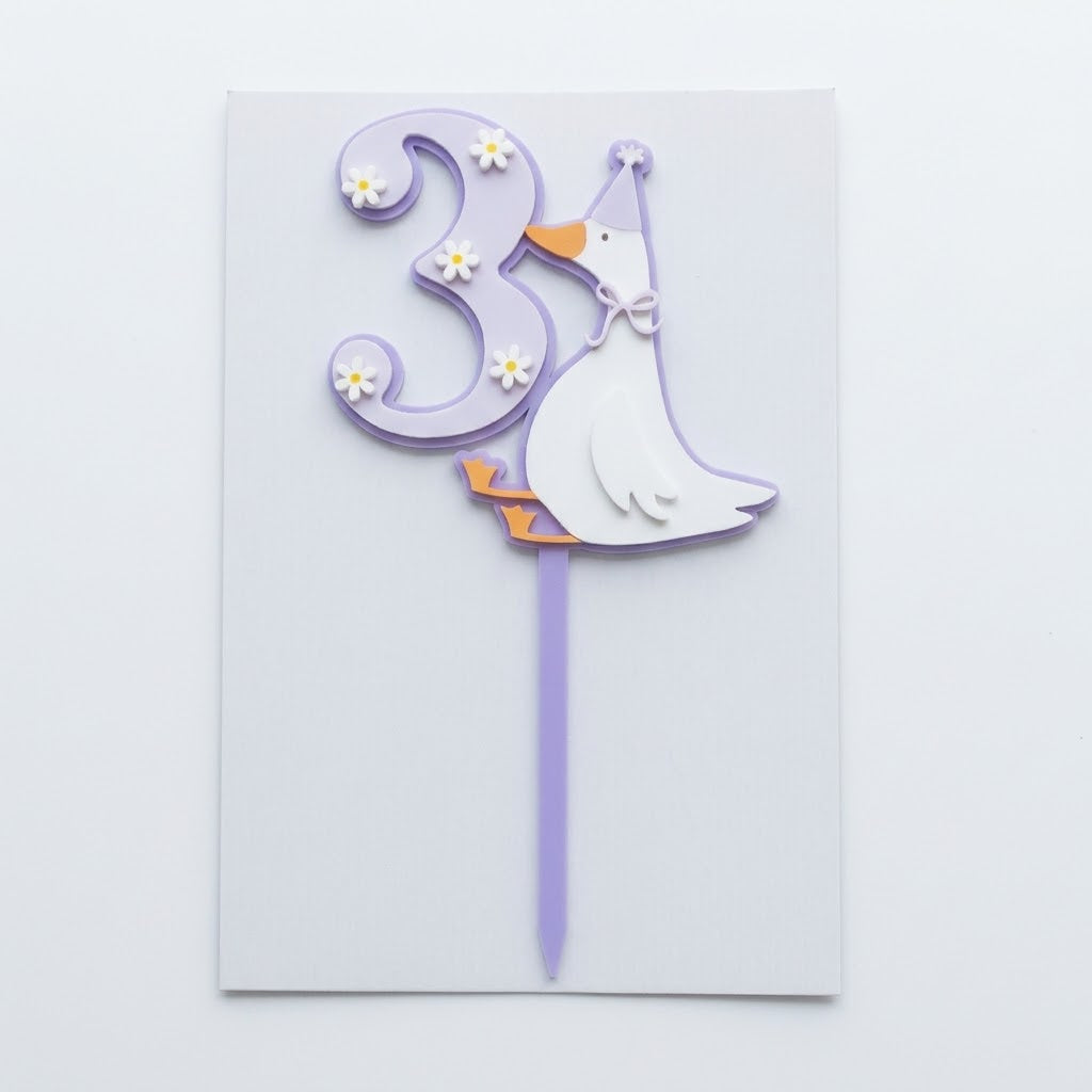 Silly Goose with Daisies Acrylic Cut Double Layer