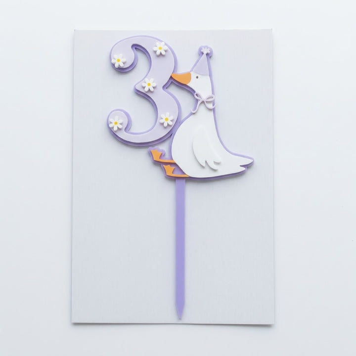 Silly Goose with Daisies Acrylic Cut Double Layer