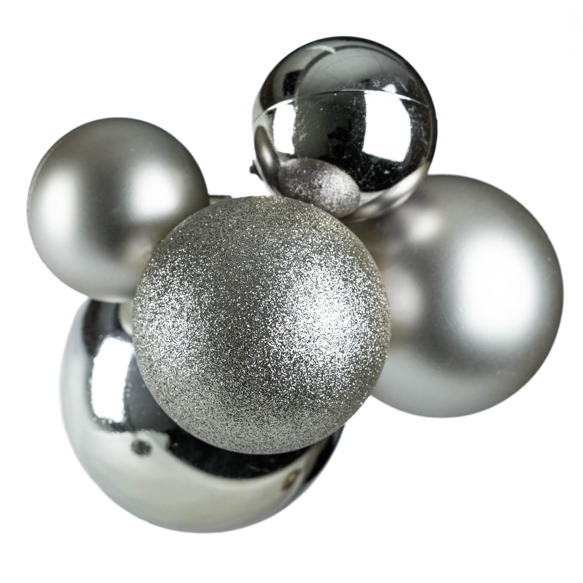 Silver 5 Bauble Cluster Hanging Decoration