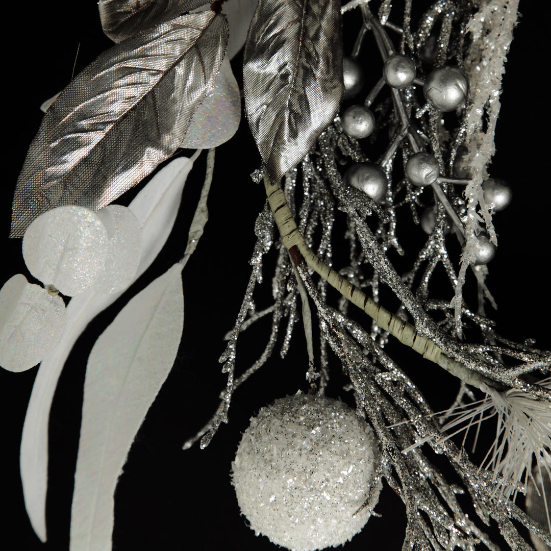 Silver and White Frost Christmas Garland
