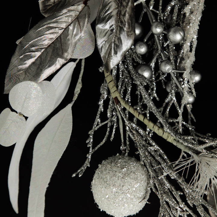 Silver and White Frost Christmas Garland