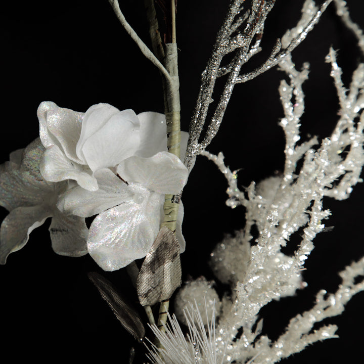 Silver and White Frost Christmas Garland