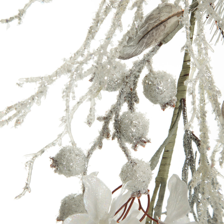 Silver and White Frost Christmas Garland