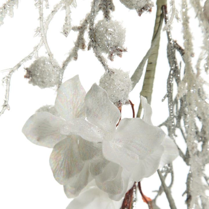 Silver and White Frost Christmas Garland