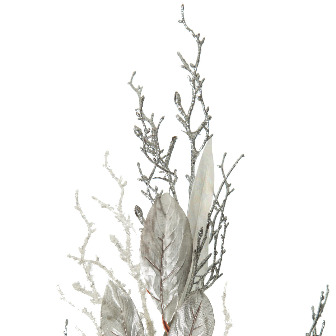 Silver and White Frost Christmas Spray
