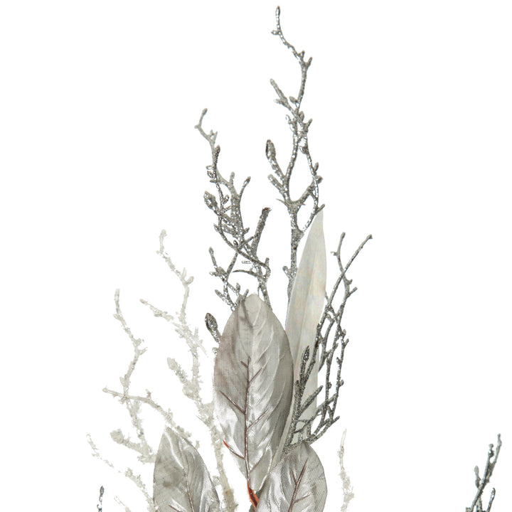 Silver and White Frost Christmas Spray