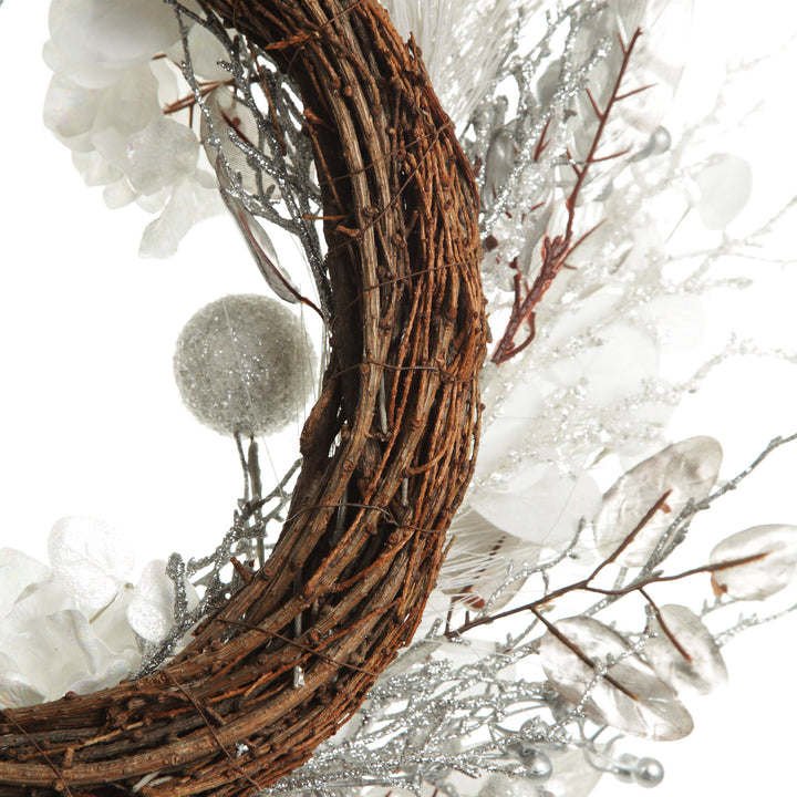 Silver and White Frost Christmas Wreath