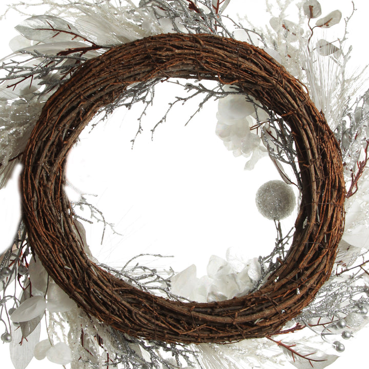 Silver and White Frost Christmas Wreath