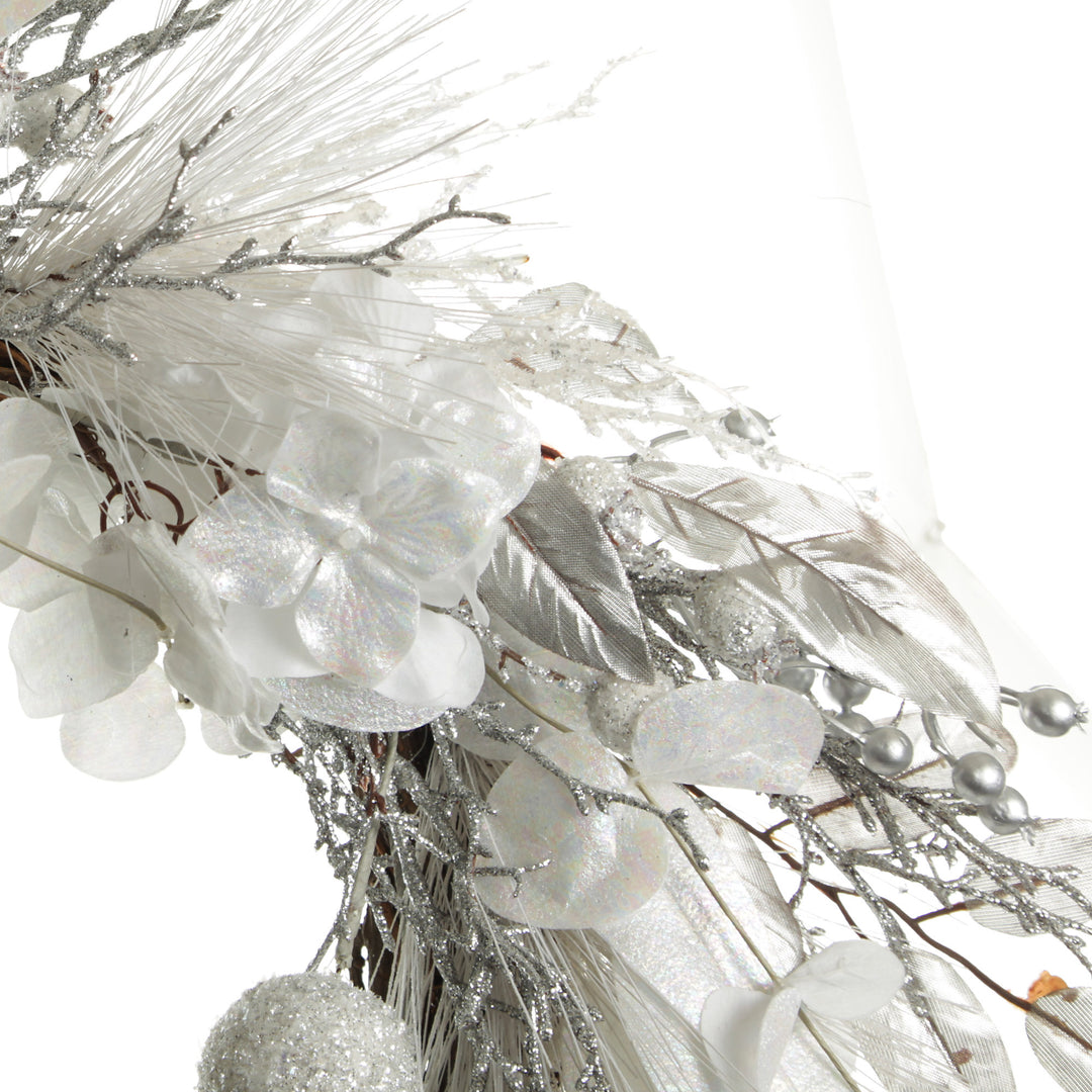 Silver and White Frost Christmas Wreath