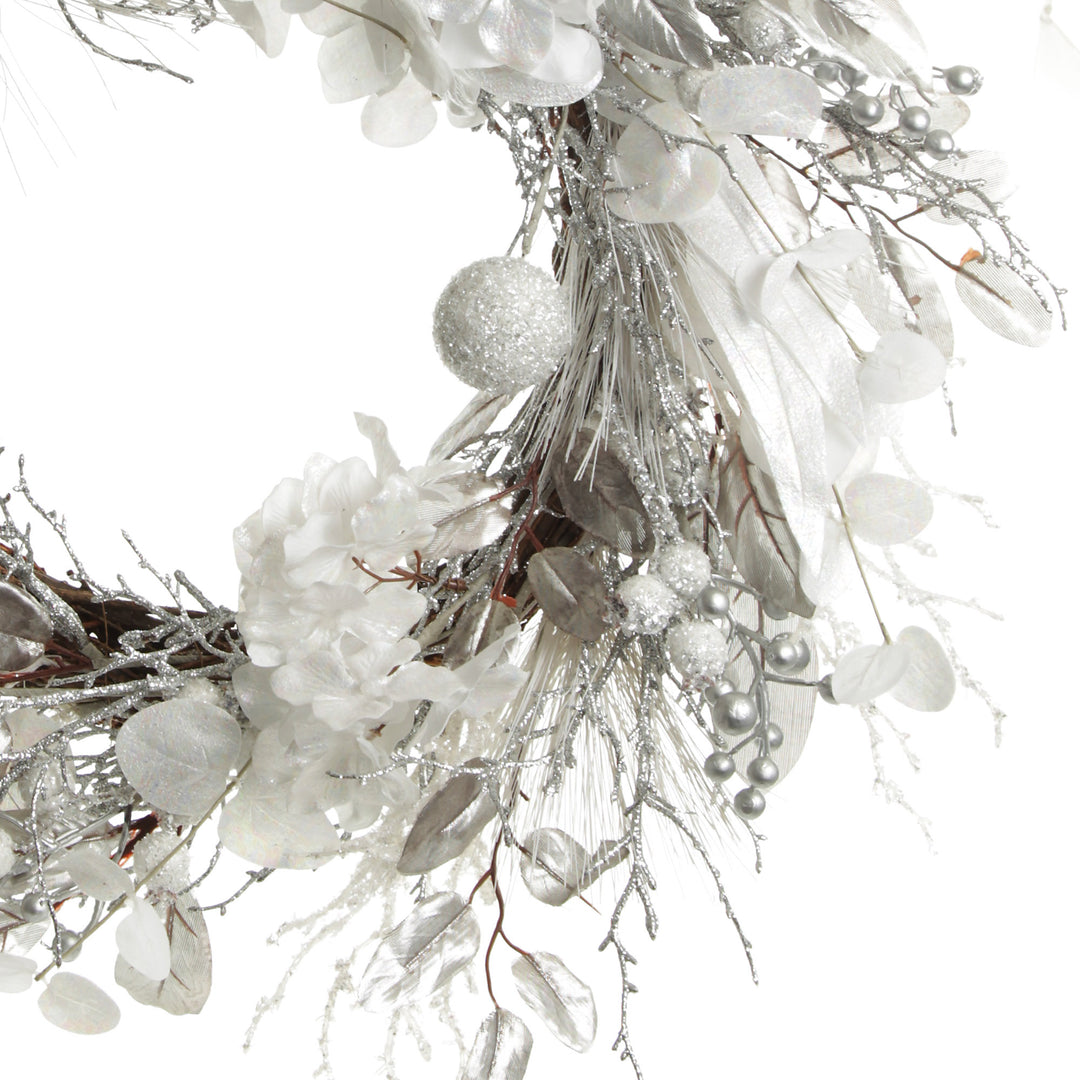 Silver and White Frost Christmas Wreath