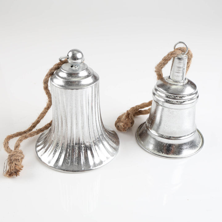 Silver Antique Metal Bell with Rope