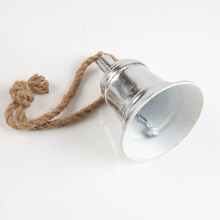 Silver Antique Metal Bell with Rope