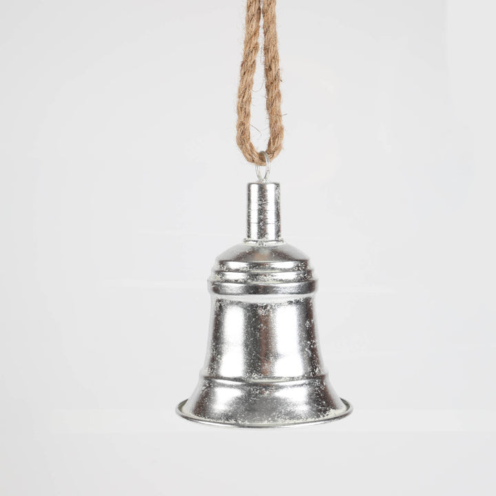 Silver Antique Metal Bell with Rope
