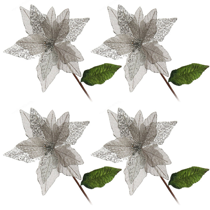 Silver Burlap Sequin Flower