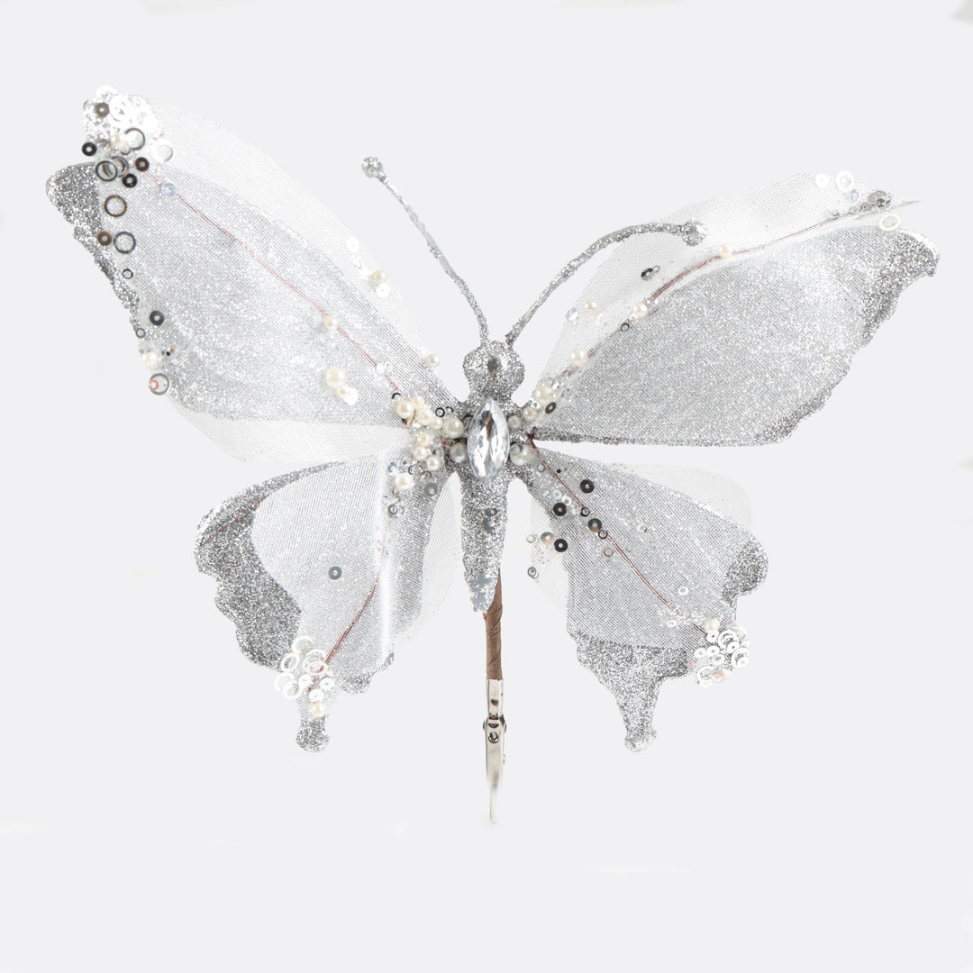 Silver Butterfly Clip