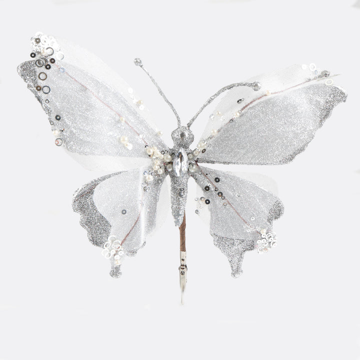 Silver Butterfly Clip
