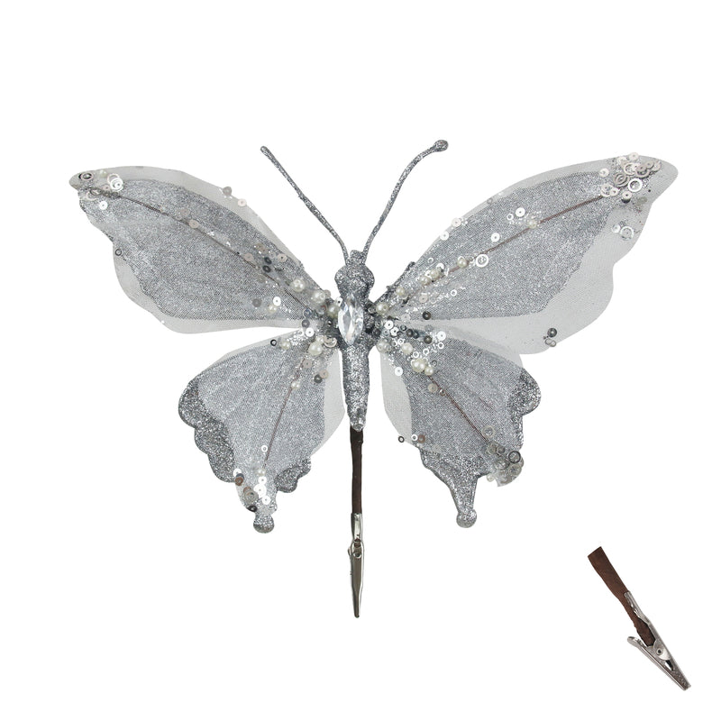 Silver Butterfly Clip