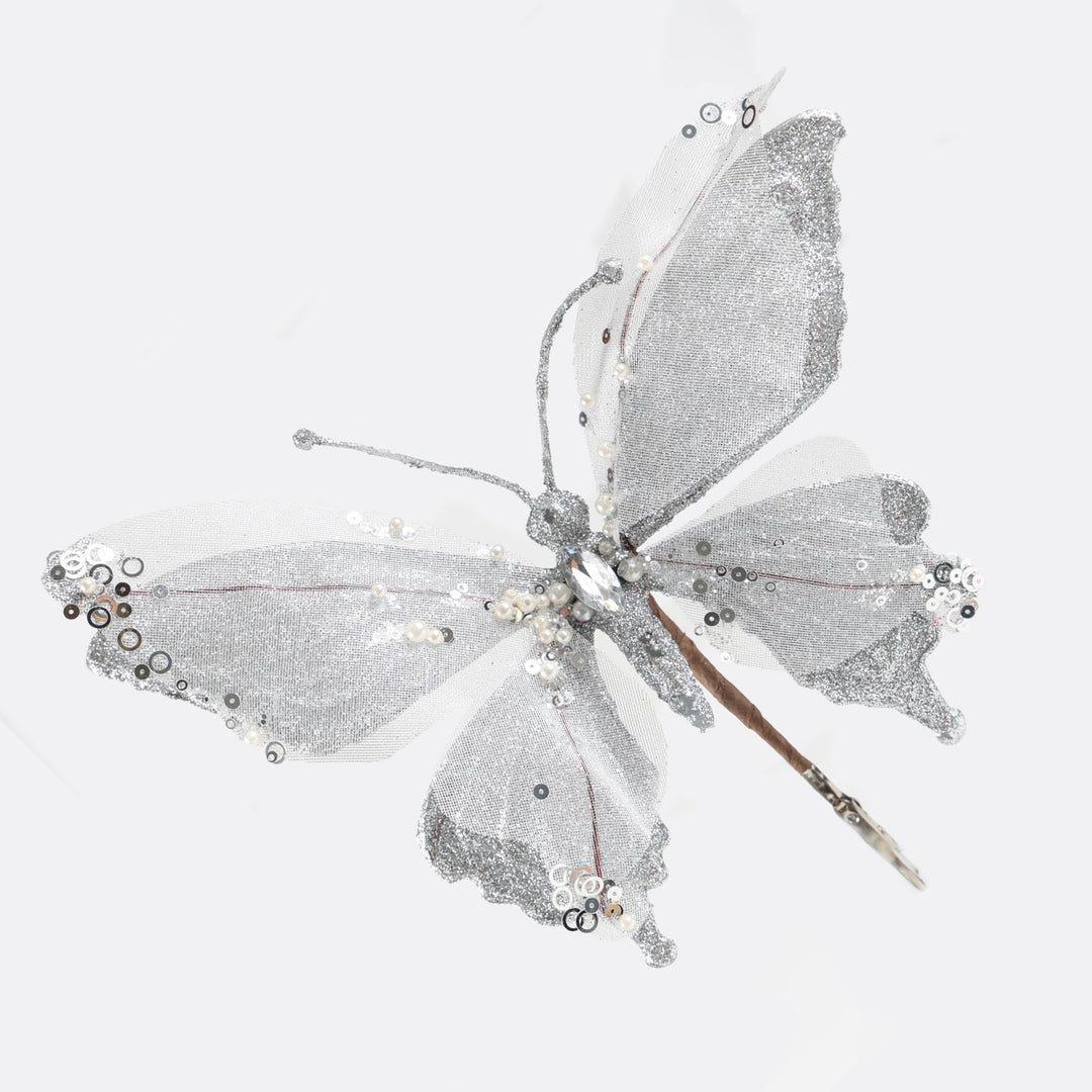 Silver Butterfly Clip