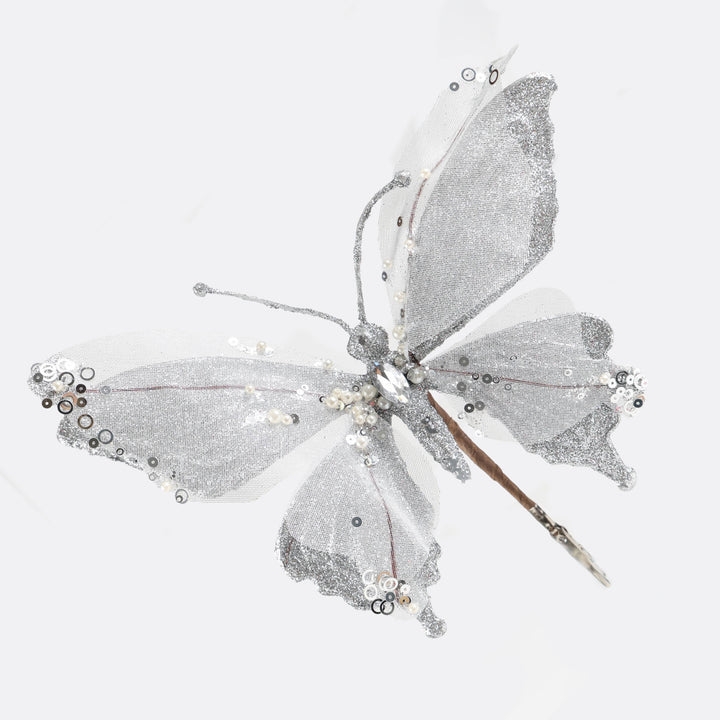 Silver Butterfly Clip