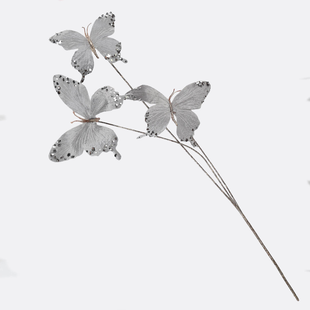 Silver Butterfly Stem - 63cm
