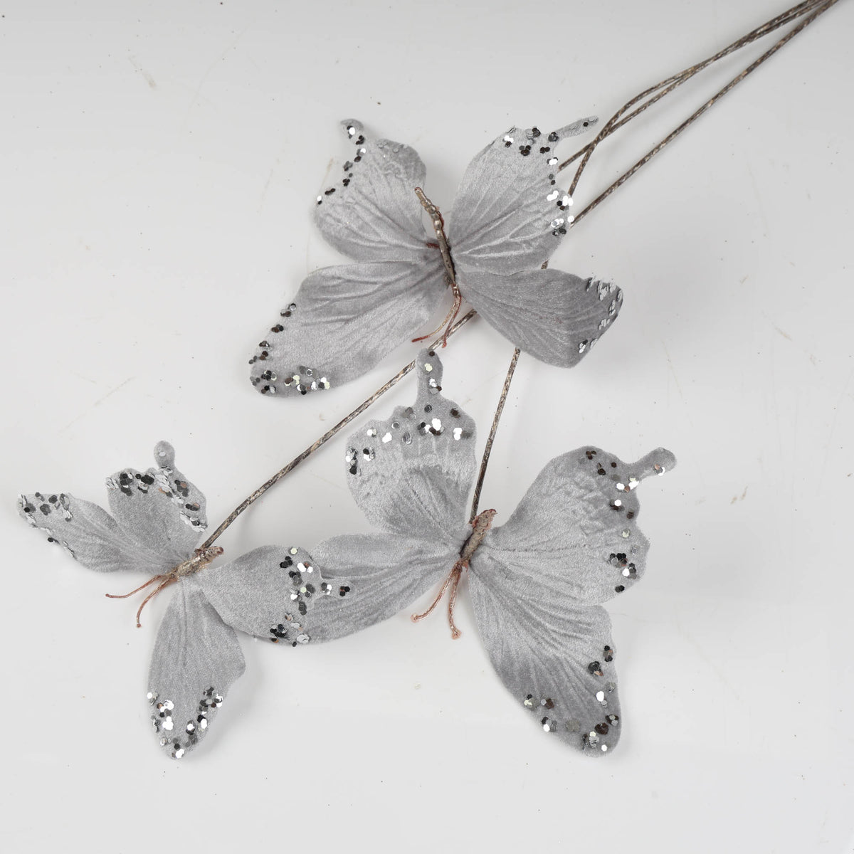 Silver Butterfly Stem - 63cm